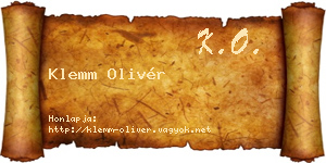 Klemm Olivér névjegykártya