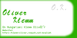 oliver klemm business card